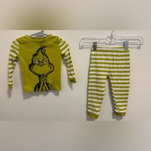 Kids Grinch Pajama Set - Green and White Stripes